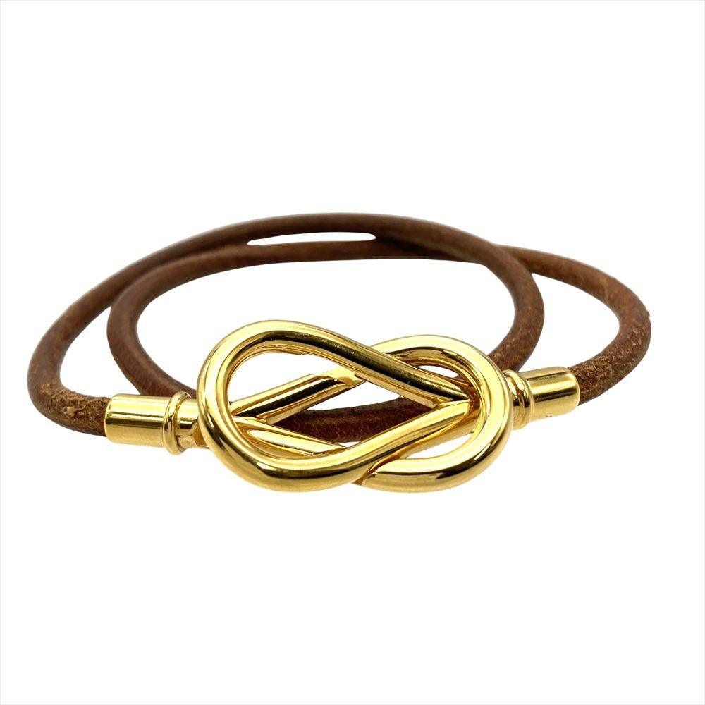 エルメス HERMES アタメ 2連 ブレスレット チョーカー レザーg