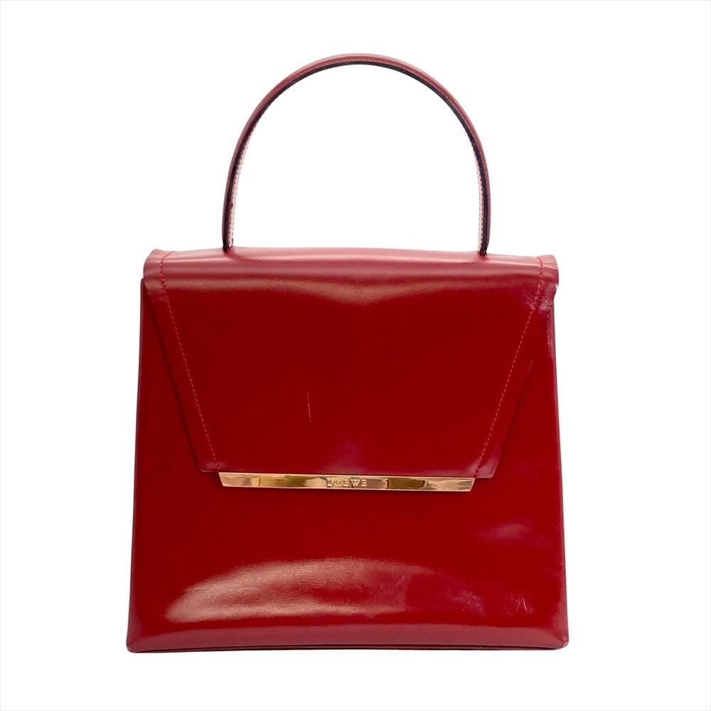 ロエベ LOEWE ハンドバッグ 2WAY レザー レッド ゴールド金具