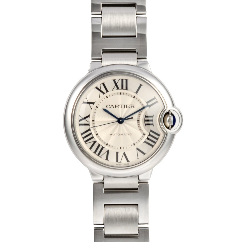 カルティエ Cartier バロンブルー MM 腕時計 シルバー文字盤 36mm