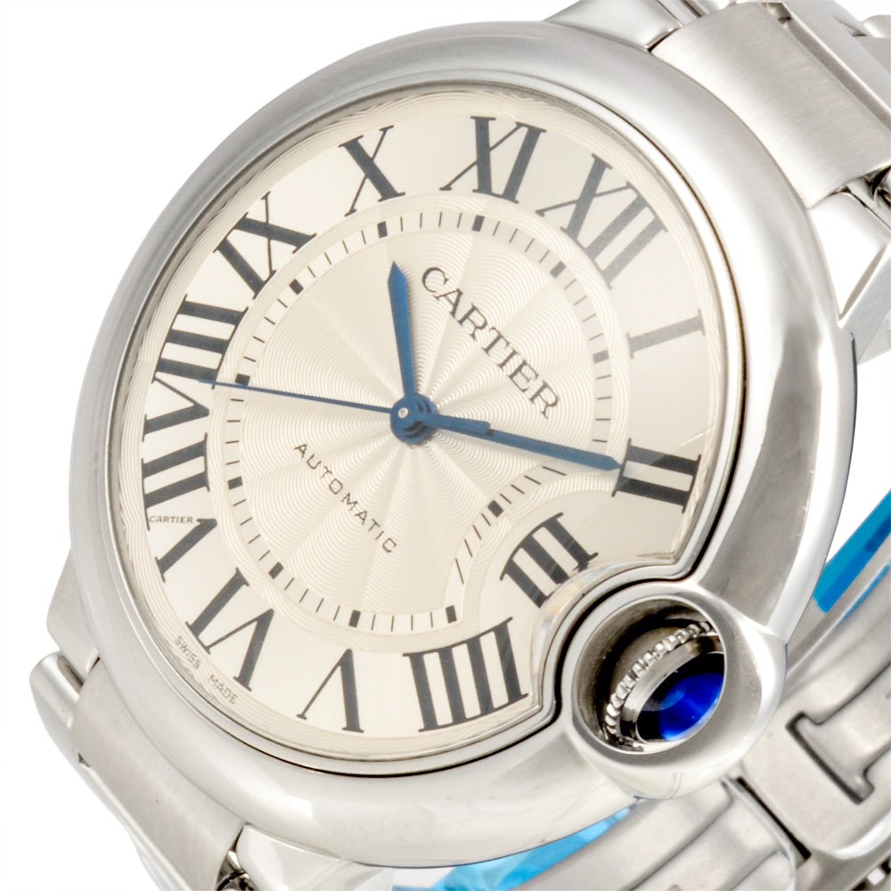 カルティエ Cartier バロンブルー MM 腕時計 シルバー文字盤 36mm