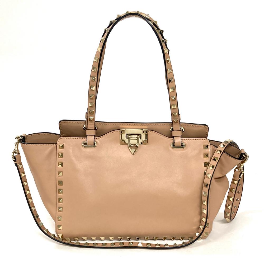 バッグ ヴァレンティノ VALENTINO ロックスタッズハンドバッグ ピンク