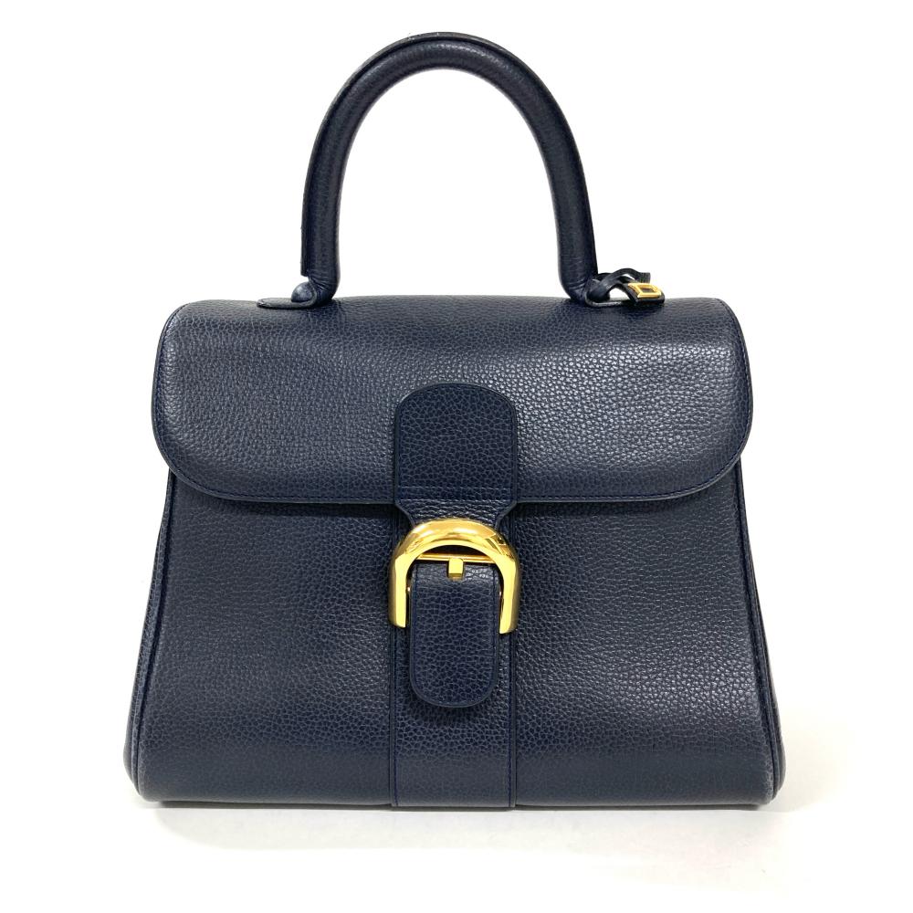 DELVAUX デルヴォー ブリヨン PM ダークネイビー デルヴォー DELVAUX ブリヨンMM ハンドバッグ ネイビー ゴールド金具