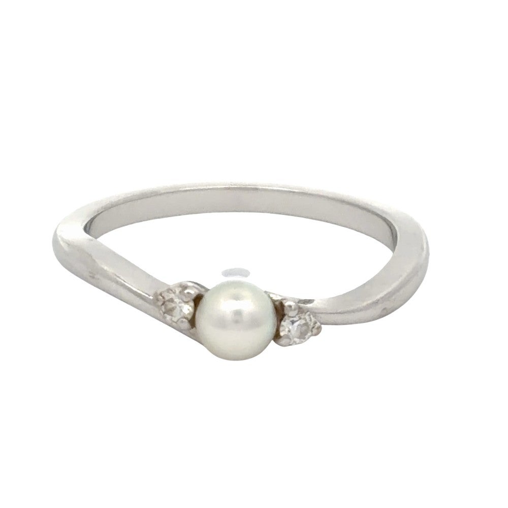 ミキモト MIKIMOTO ベビーパール リング 指輪 ダイヤモンド 約11号