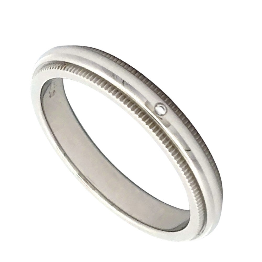 ティファニー Tiffany&Co. ミルグレイン リング 指輪 約15号 Pt950 6.2