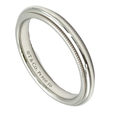ティファニー Tiffany&Co. ミルグレイン リング 指輪 約15号 Pt950 6.2 