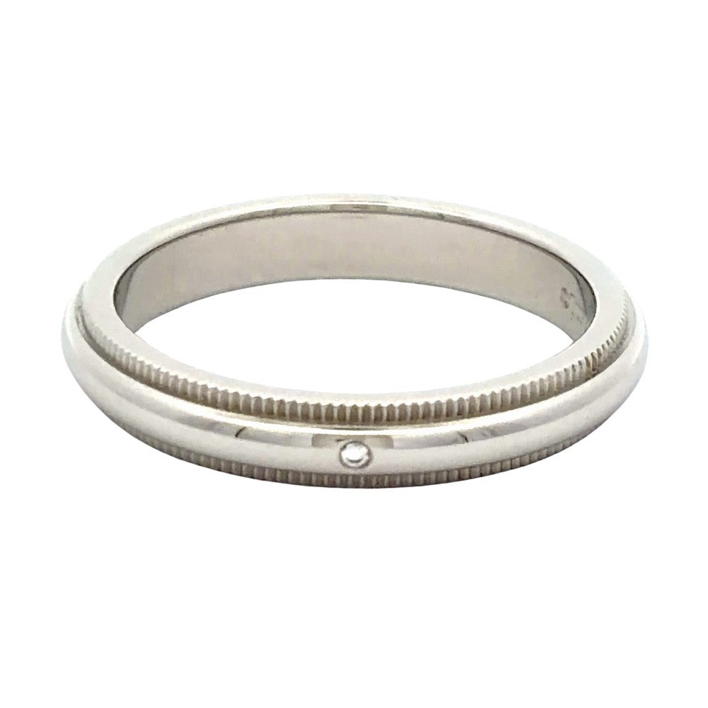 ティファニー Tiffany&Co. ミルグレイン リング 指輪 約15号 Pt950 6.2
