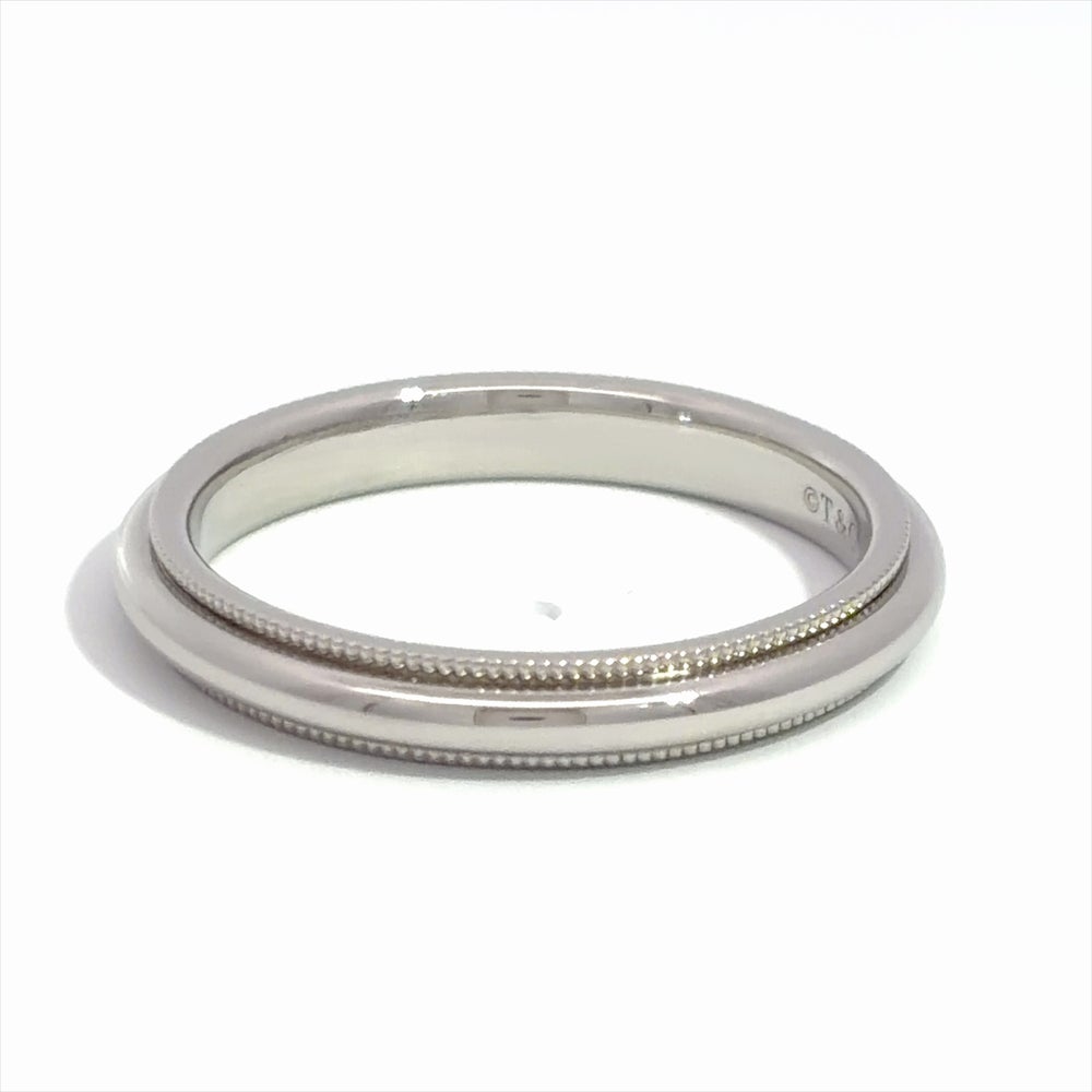 ティファニー Tiffany&Co. ミルグレイン リング 指輪 約15号 Pt950 6.2