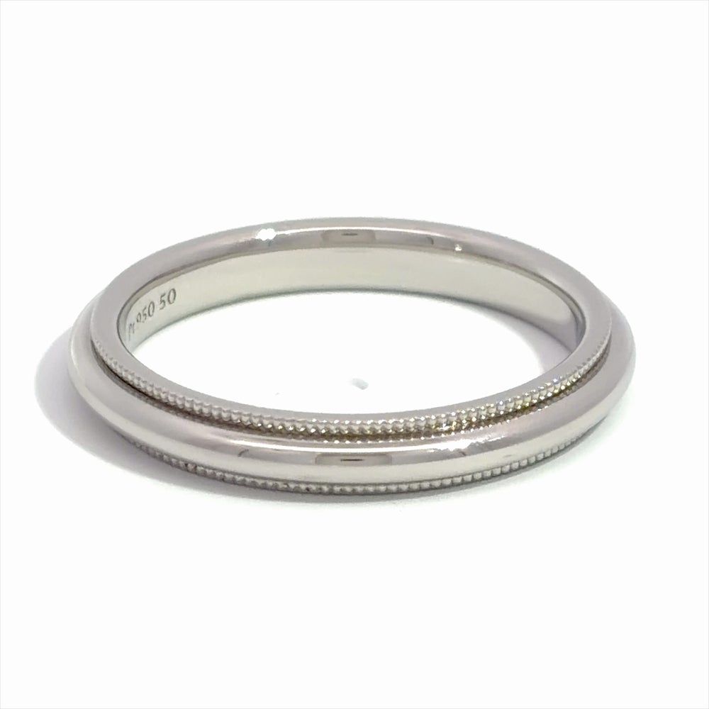 ティファニー Tiffany&Co. ミルグレイン リング 指輪 約15号 Pt950 6.2