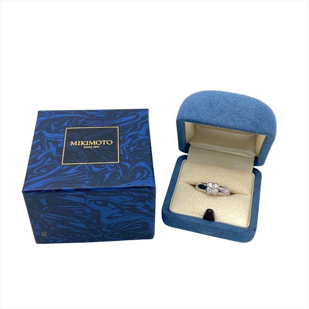 ミキモト MIKIMOTO フラワー モチーフ リング 指輪 ダイヤモンド 0.29