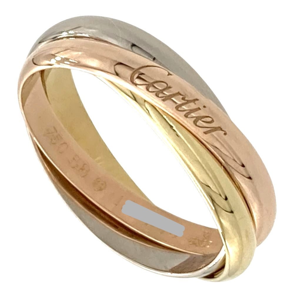 カルティエ Cartier トリニティ SM リング 指輪 #58 K18YG 6.4g K18PG