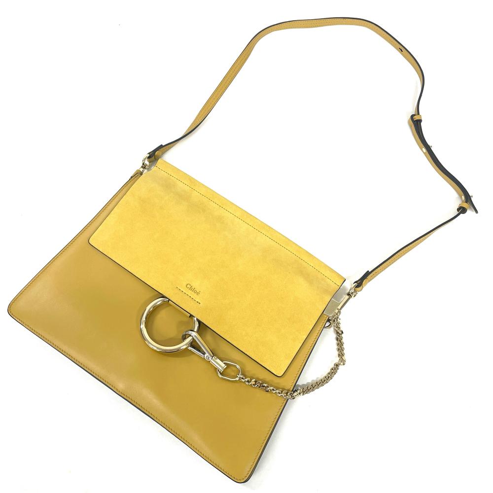 クロエ Chloe フェイ FAYE ショルダーバッグ レザー イエロー クラッチ レディース【中古】 クロエ Chloe フェイ FAYE ショルダーバッグ レザー イエロー クラッチ