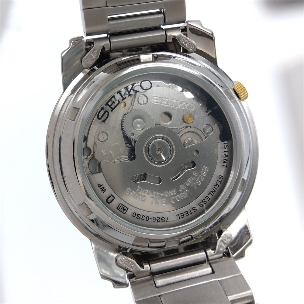 セイコー SEIKO 7S26-03S0 5 ファイブ 腕時計 シルバー文字盤 裏スケ
