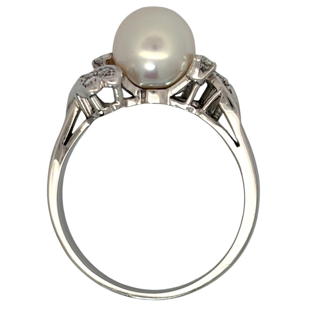 ミキモト MIKIMOTO パール 1P リング 指輪 ダイヤモンド 約15.5号