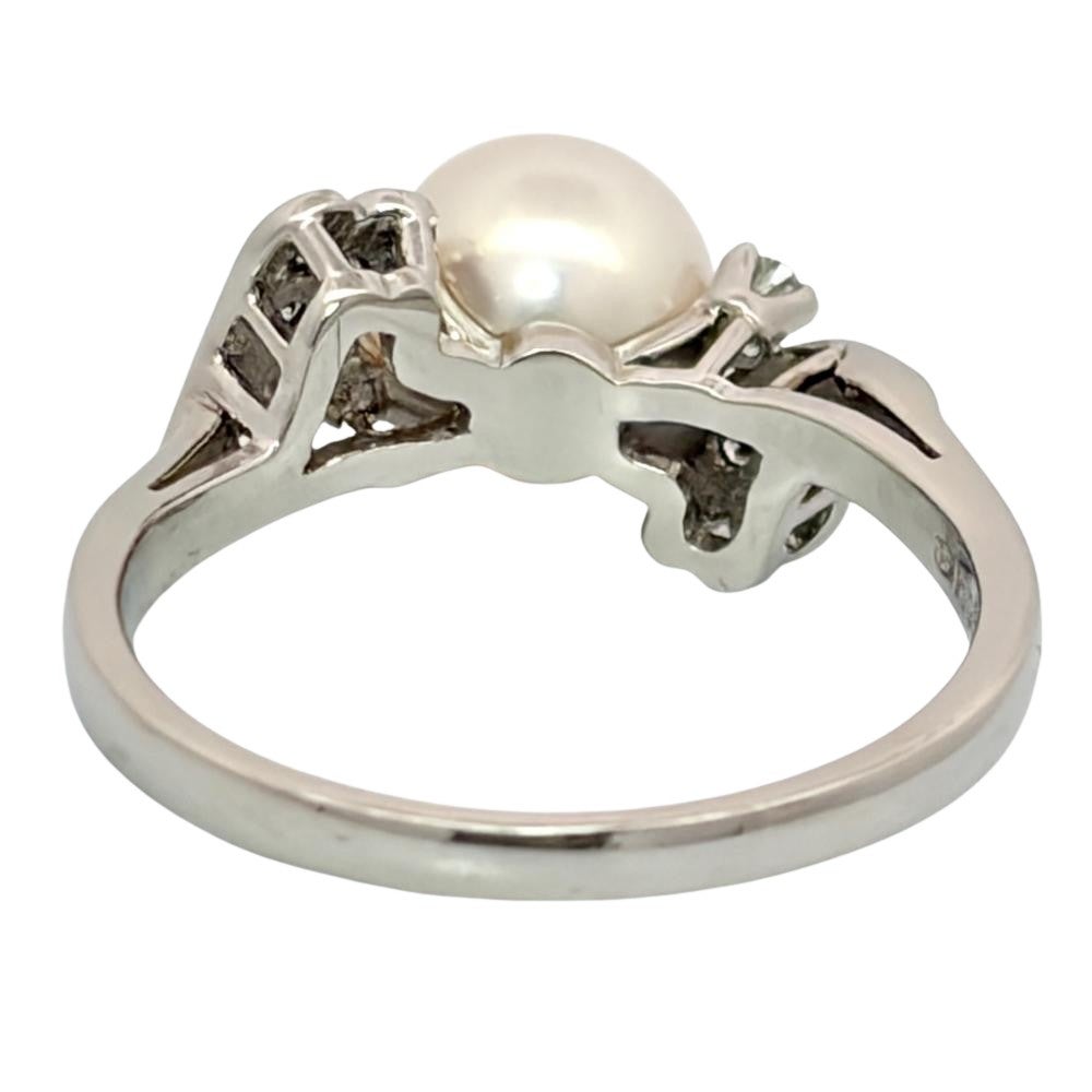 ミキモト MIKIMOTO パール 1P リング 指輪 ダイヤモンド 約15.5号