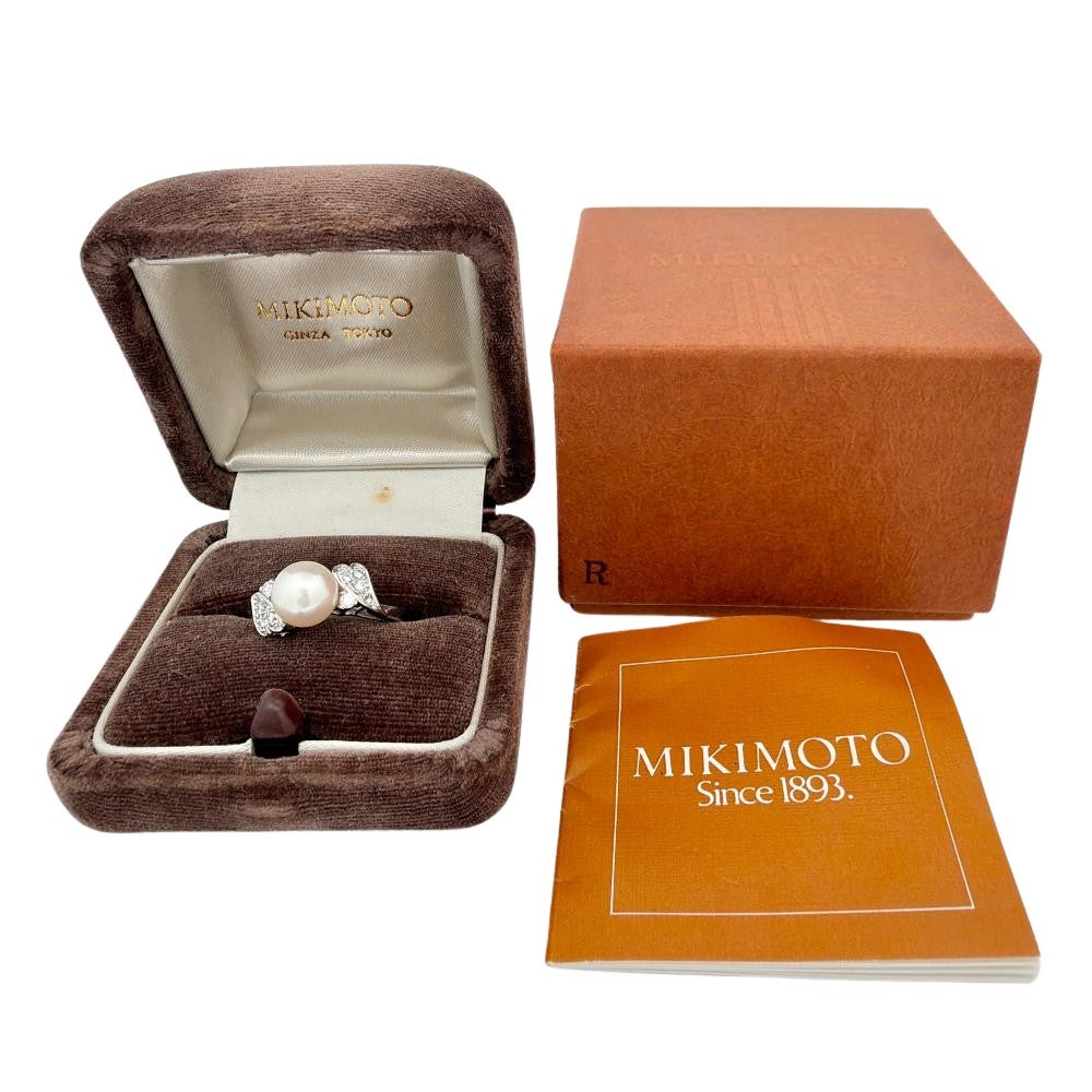 ミキモト MIKIMOTO パール 1P リング 指輪 ダイヤモンド 約15.5号