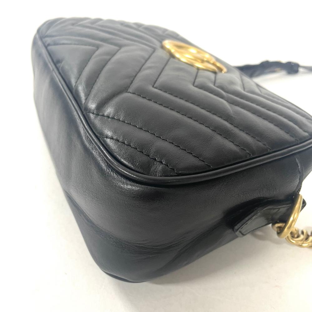 グッチ GUCCI GGマーモント ショルダーバッグ レザー 446744 ブラック