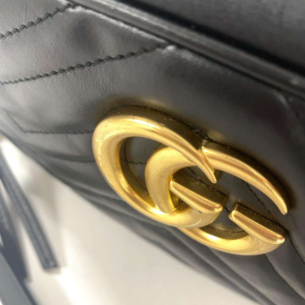 グッチ GUCCI GGマーモント ショルダーバッグ レザー 446744 ブラック