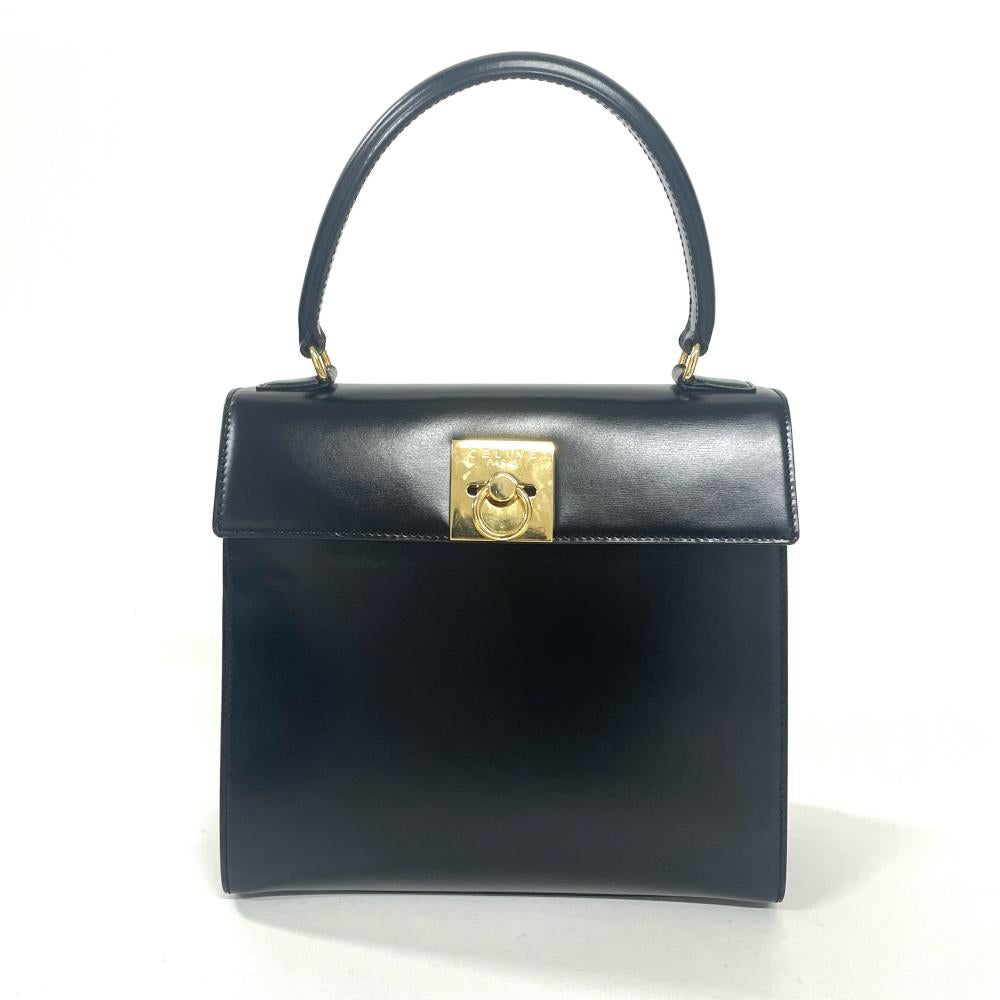 セリーヌ CELINE ハンドバッグ レザー ブラック【中古】 | ゴールド