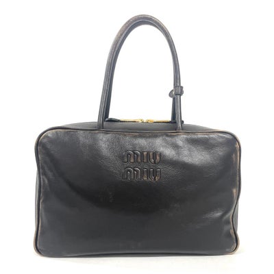 ミュウミュウ MIUMIU ボー トートバッグ レザー 5BB117 コーヒー 