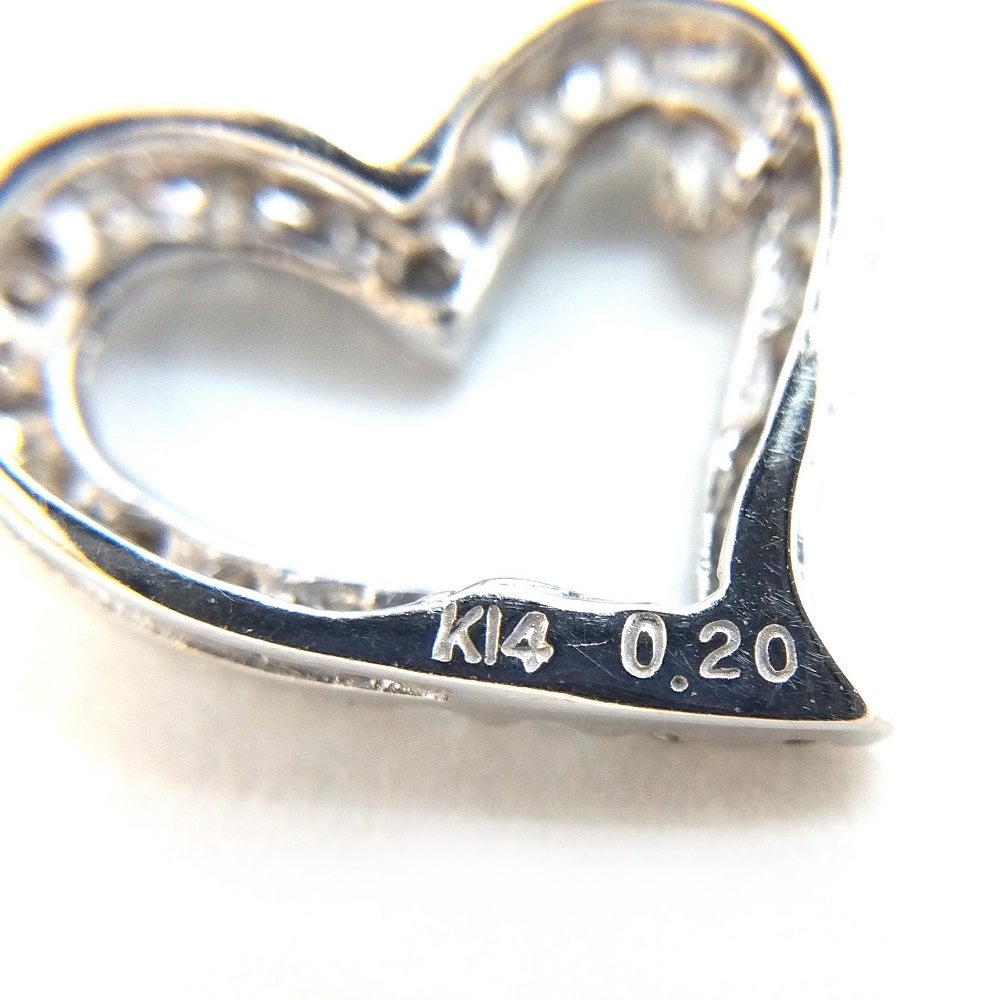 ツツミ TUTUMI ハートモチーフ ネックレス ダイヤモンド 0.20ct K14WG