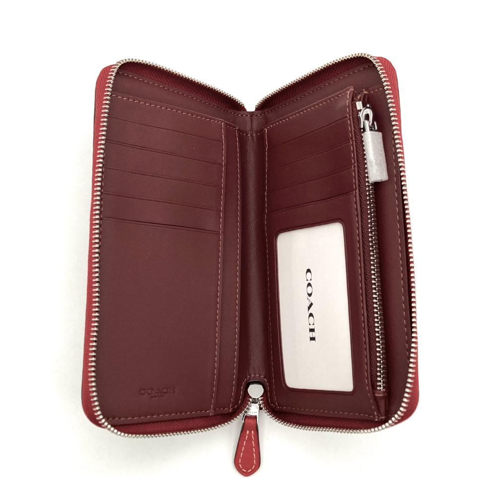 コーチ COACH シグネチャー 長財布 PVC CH529 ベージュ ラウンドファスナー イチゴ ストロベリー レッド【中古】 000000104588-01.jpg?size=m&w=