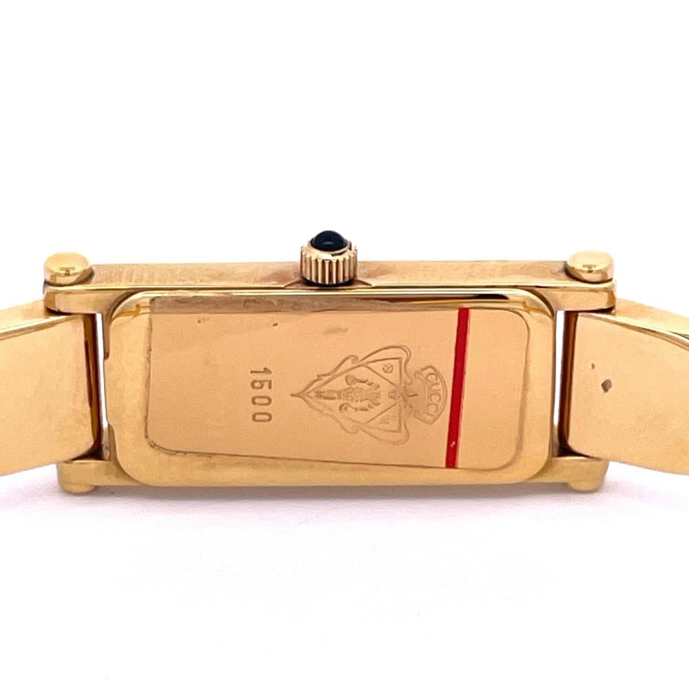 グッチ GUCCI 1500L 腕時計 ゴールド文字盤 電池交換済 稼働品