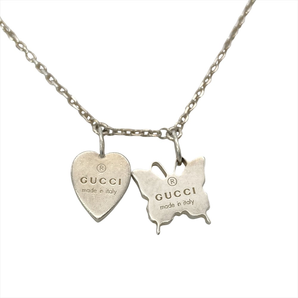 グッチ GUCCI ハート バタフライ ネックレス SV925 6.9g シルバー 蝶