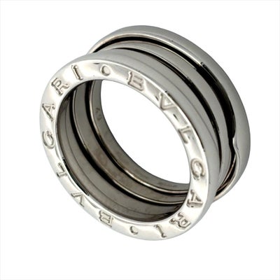 ブルガリ BVLGARI ビーゼロワン 3バンド リング 指輪 #49 K18WG 8.0g 