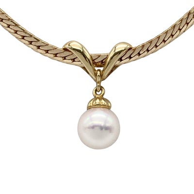 ミキモト MIKIMOTO パール 7.2mm チョーカー ネックレス K18YG 11.3g 