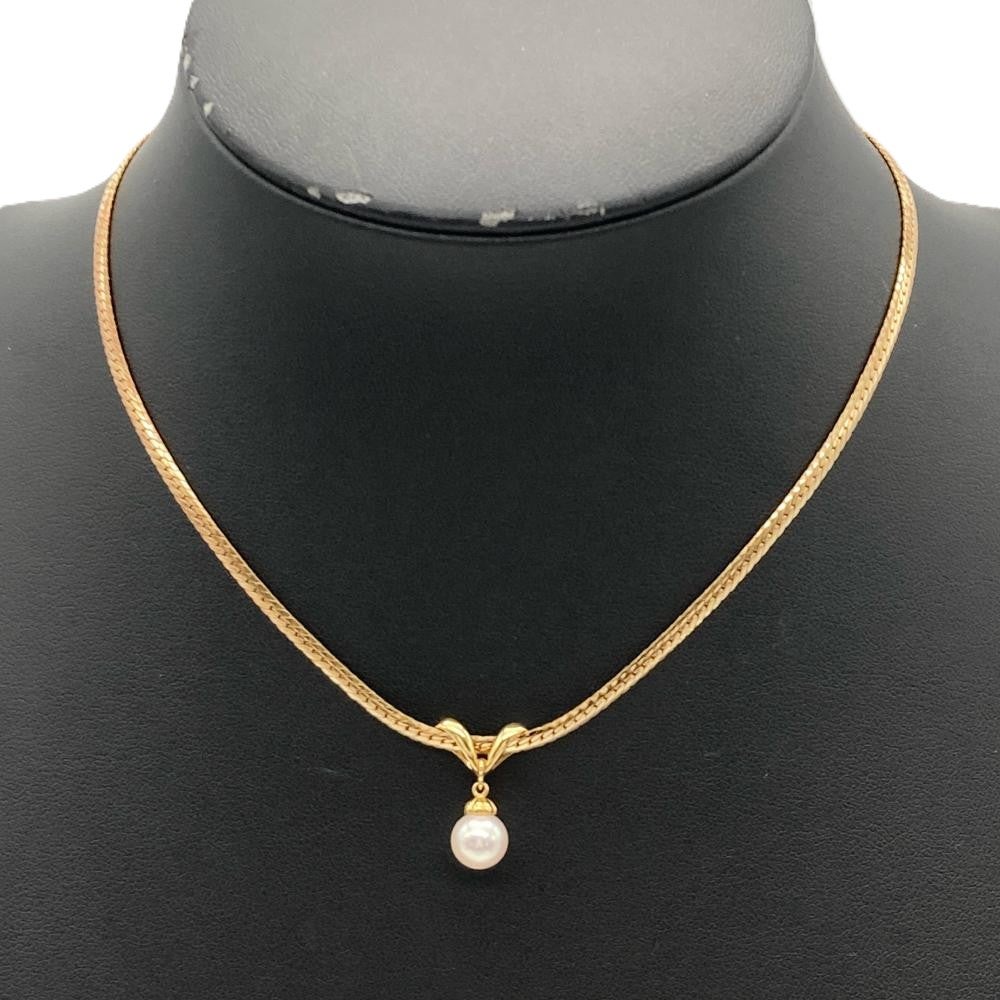 ミキモト MIKIMOTO パール 7.2mm チョーカー ネックレス K18YG 11.3g