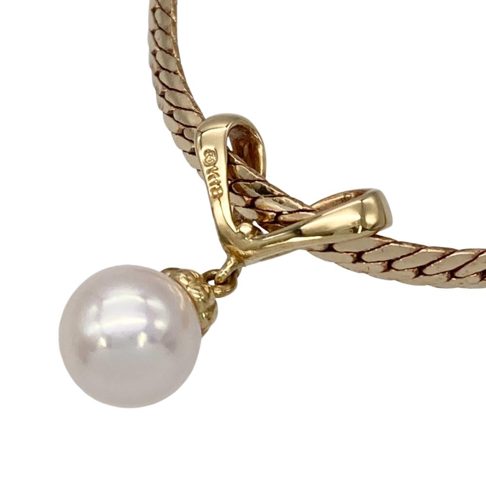 ミキモト MIKIMOTO パール 7.2mm チョーカー ネックレス K18YG 11.3g