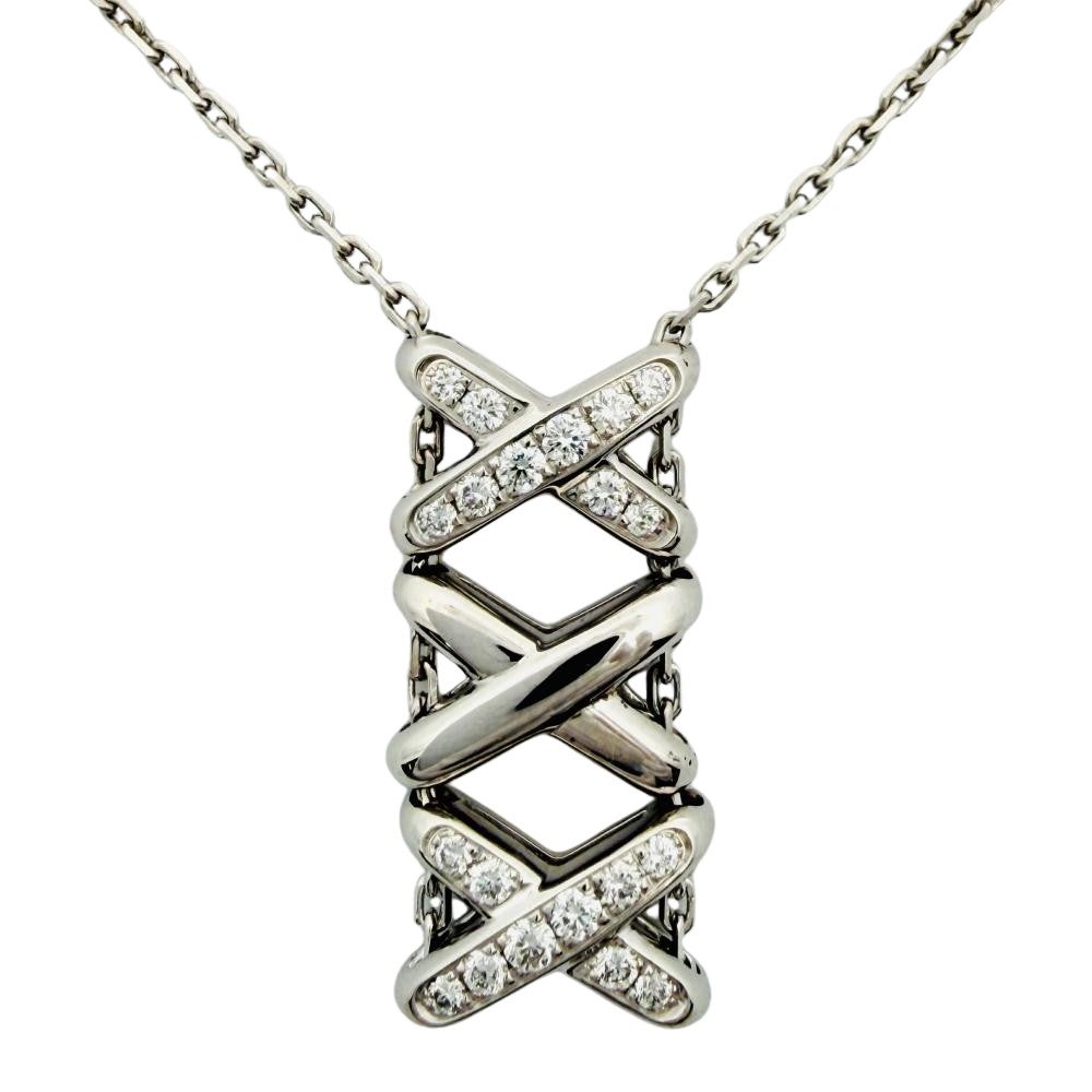 ショーメ CHAUMET リアンダムール ネックレス ダイヤモンド K18WG 8.5g