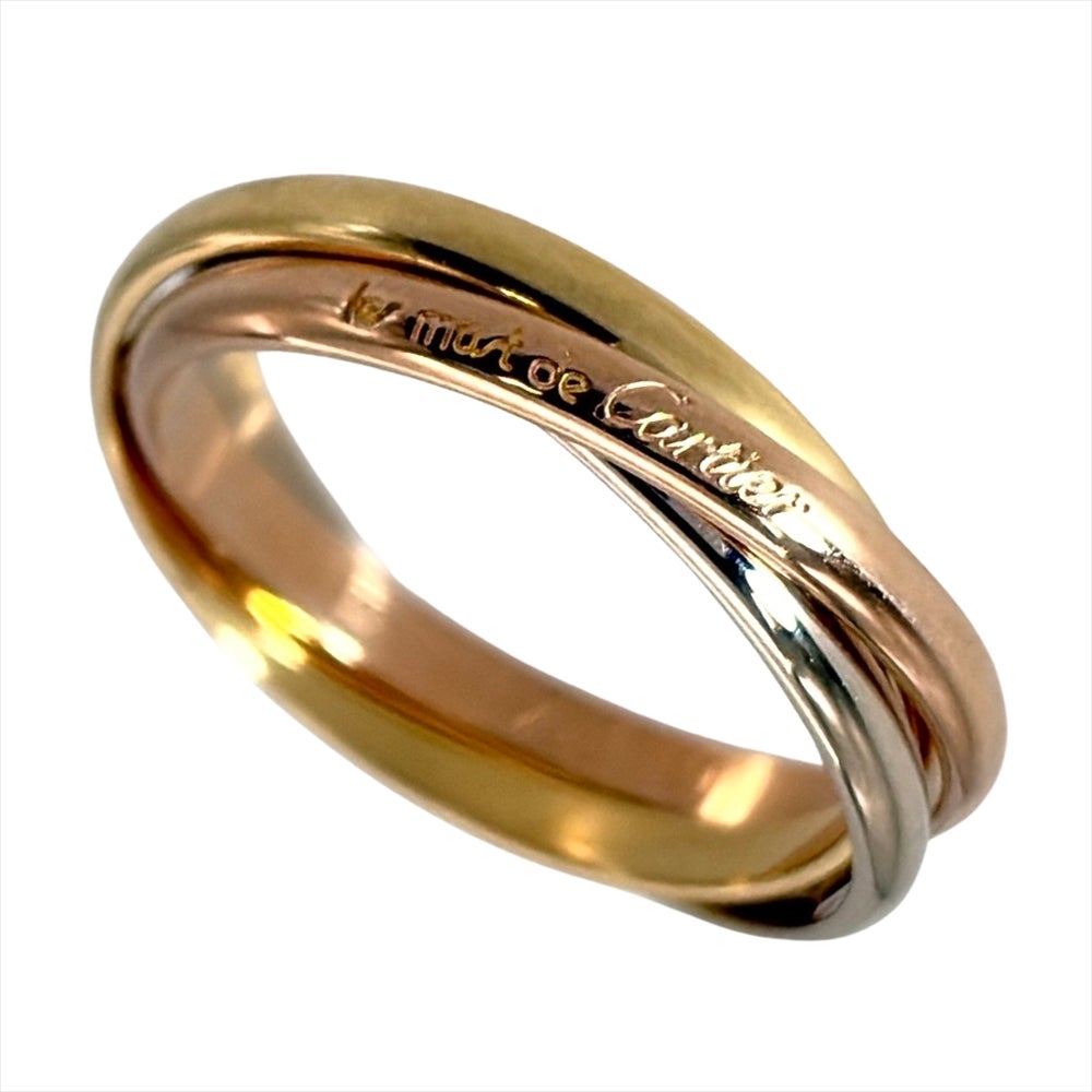 カルティエ Cartier トリニティ SM リング 指輪 #50 K18YG 3.5g スリー