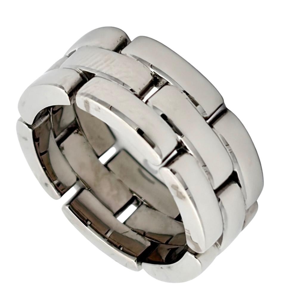 カルティエ Cartier マイヨンパンテール 3ロウ リング 指輪 #49 K18WG