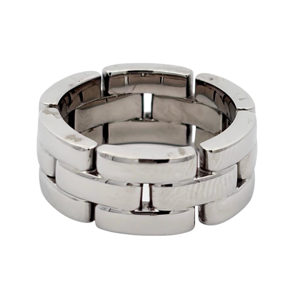 カルティエ Cartier マイヨンパンテール 3ロウ リング 指輪 #49 K18WG