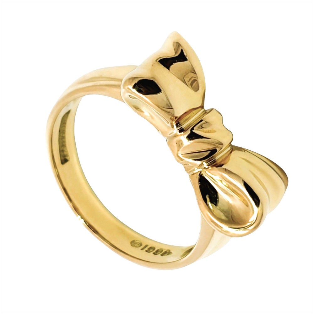 ティファニー Tiffany&Co. リボン リング 指輪 約7.5号 K18YG 5.6g