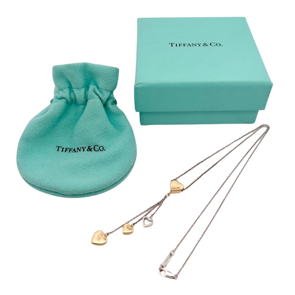 ティファニー Tiffany&Co. マルチハート ドロップ ネックレス K18WG
