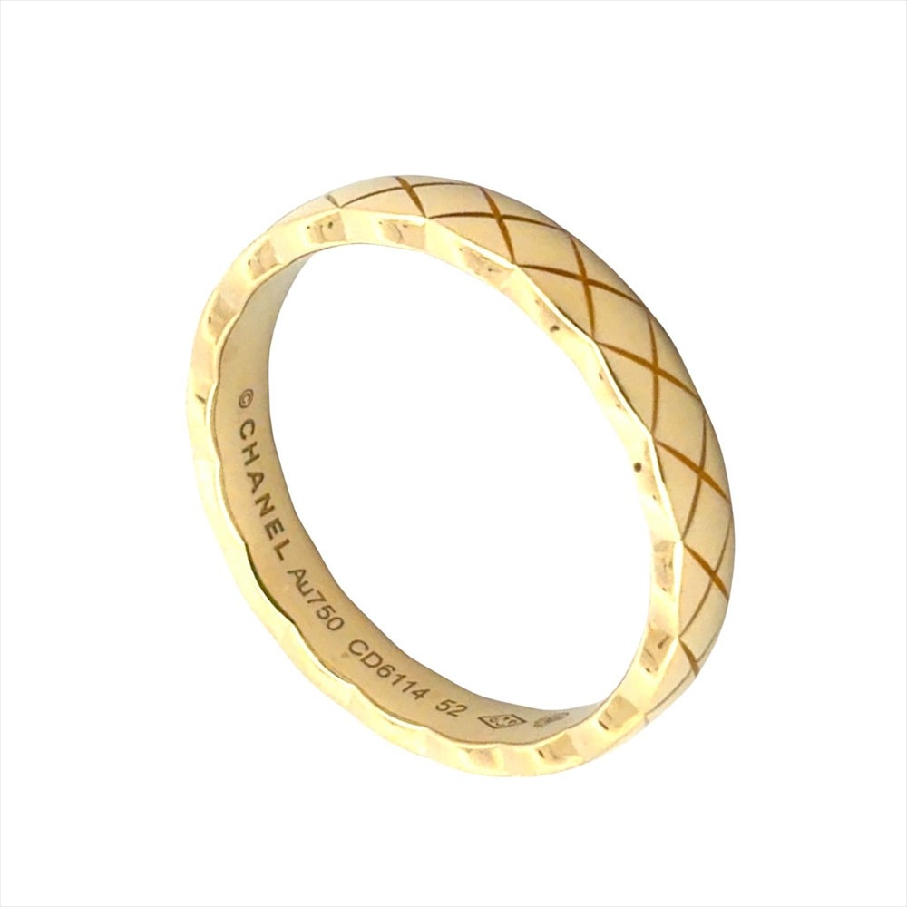 シャネル CHANEL ココクラッシュ ミニ リング 指輪 #52 K18YG 3.8g