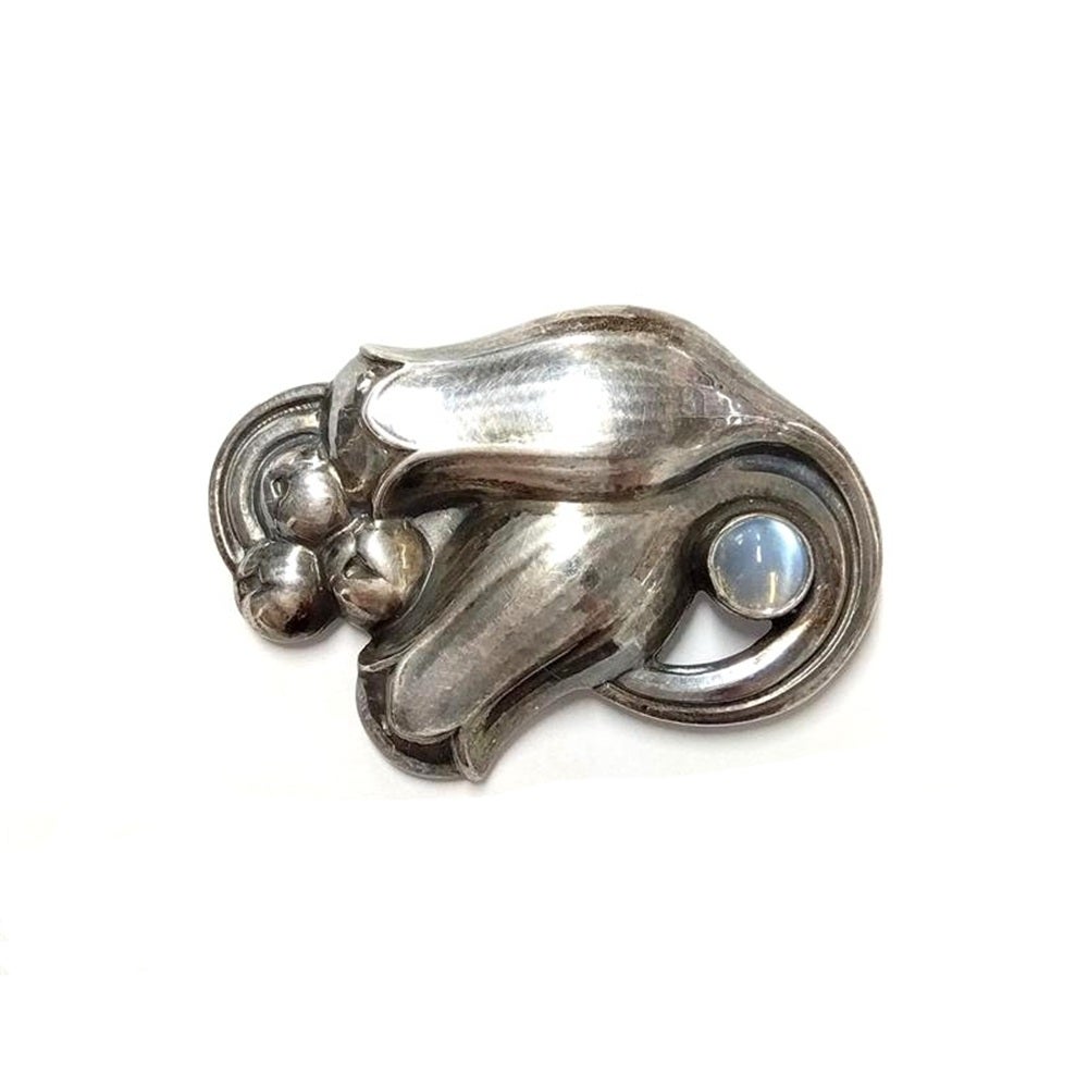  　ジョージジェンセン　100B　ブローチ　ムーンストーン ジョージジェンセン Georg Jensen 100B ブローチ ムーンストーン