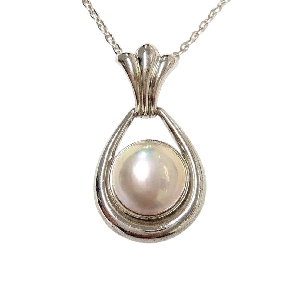 タサキ TASAKI ロング ネックレス マベパール SV925 11.5g シルバー