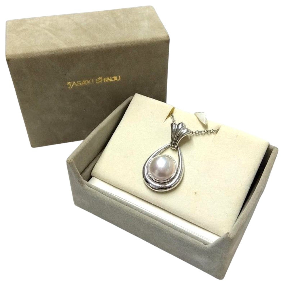 タサキ TASAKI ペアシェイプ ロング ネックレス SV925 11.5g