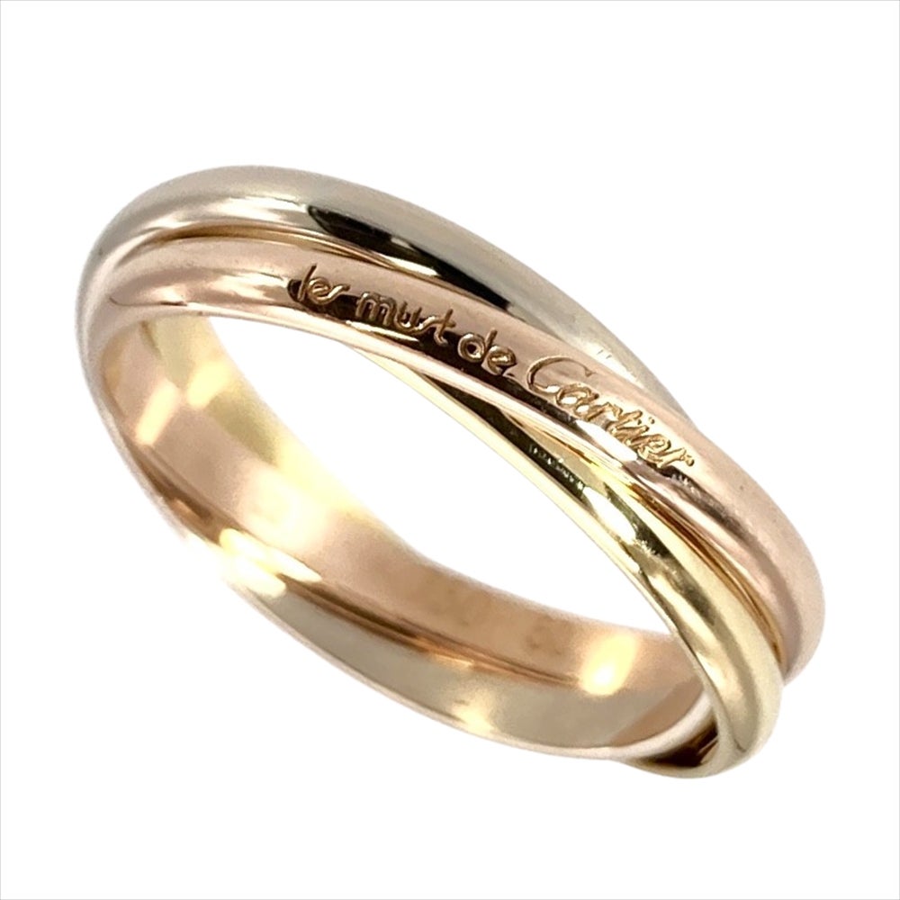 カルティエ Cartier トリニティ SM リング 指輪 #50 K18YG 3.6g スリー