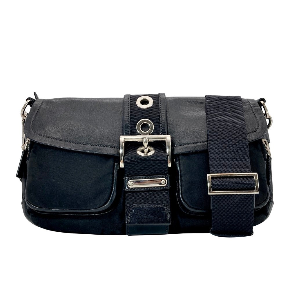 プラダ PRADA ショルダーバッグ 2WAY BR2417 ブラック レザー ナイロン