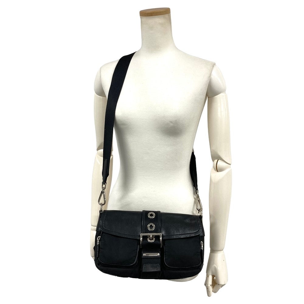 プラダ PRADA ショルダーバッグ 2WAY BR2417 ブラック レザー ナイロン
