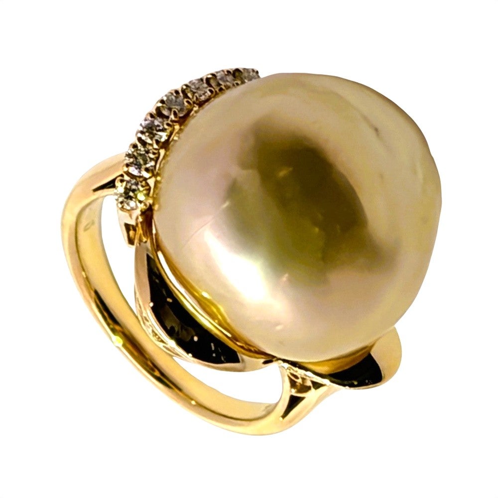 ミキモト MIKIMOTO パール 17mm リング 指輪 ダイヤモンド 0.14ct 約