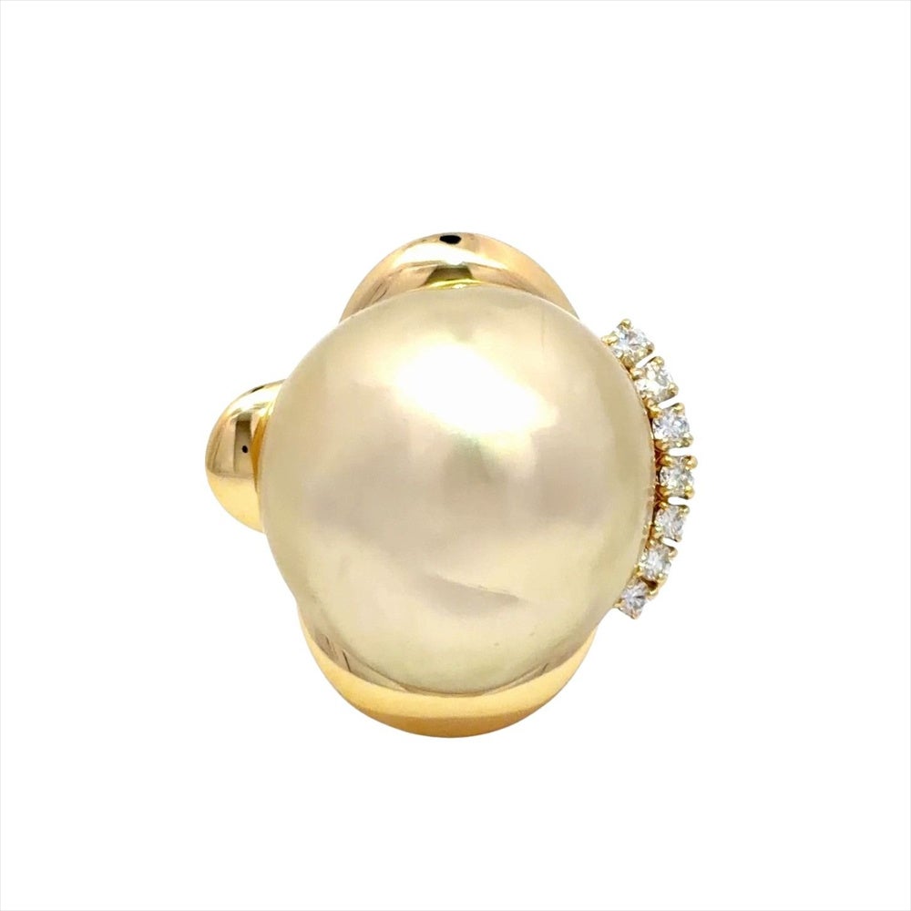 ミキモト MIKIMOTO パール 17mm リング 指輪 ダイヤモンド 0.14ct 約