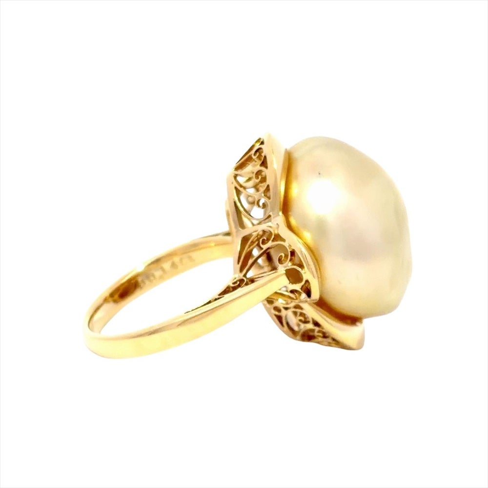 ミキモト MIKIMOTO パール 17mm リング 指輪 ダイヤモンド 0.14ct 約