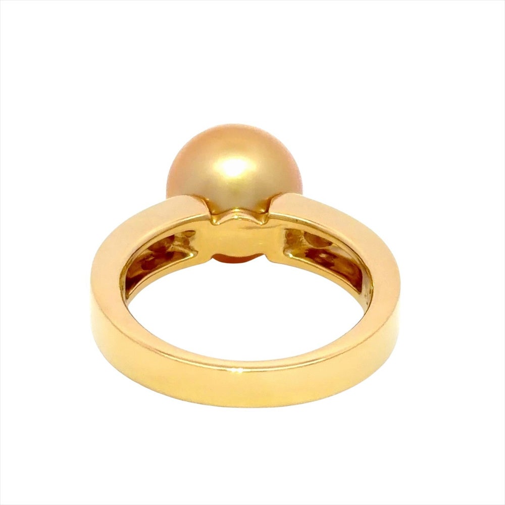 タサキ TASAKI ゴールデンパール 10mm リング 指輪 ダイヤモンド 0.06