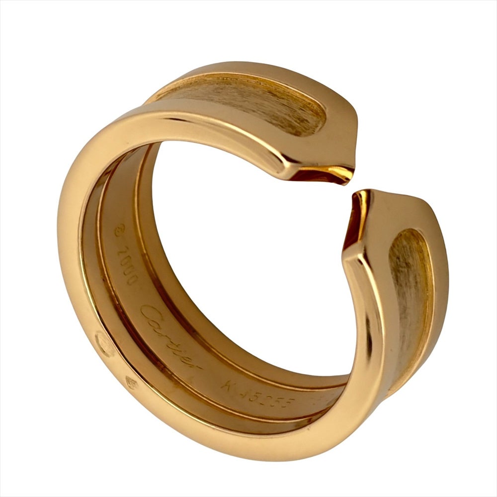 カルティエ　C2リング　WG #50 カルティエ Cartier C2 リング 指輪 #50 K18YG 7.4g イエローゴールド