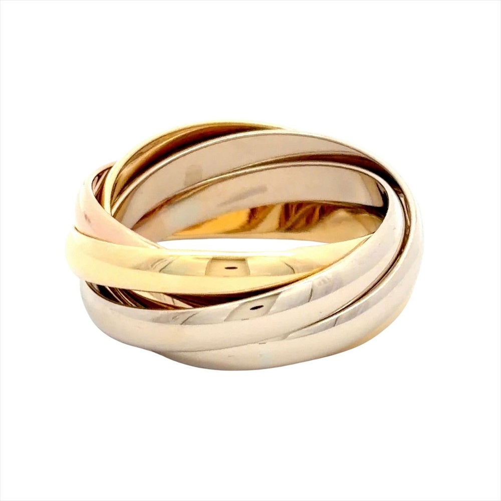 カルティエ Cartier トリニティ 5連 リング 指輪 #48 K18YG 7.5g K18PG